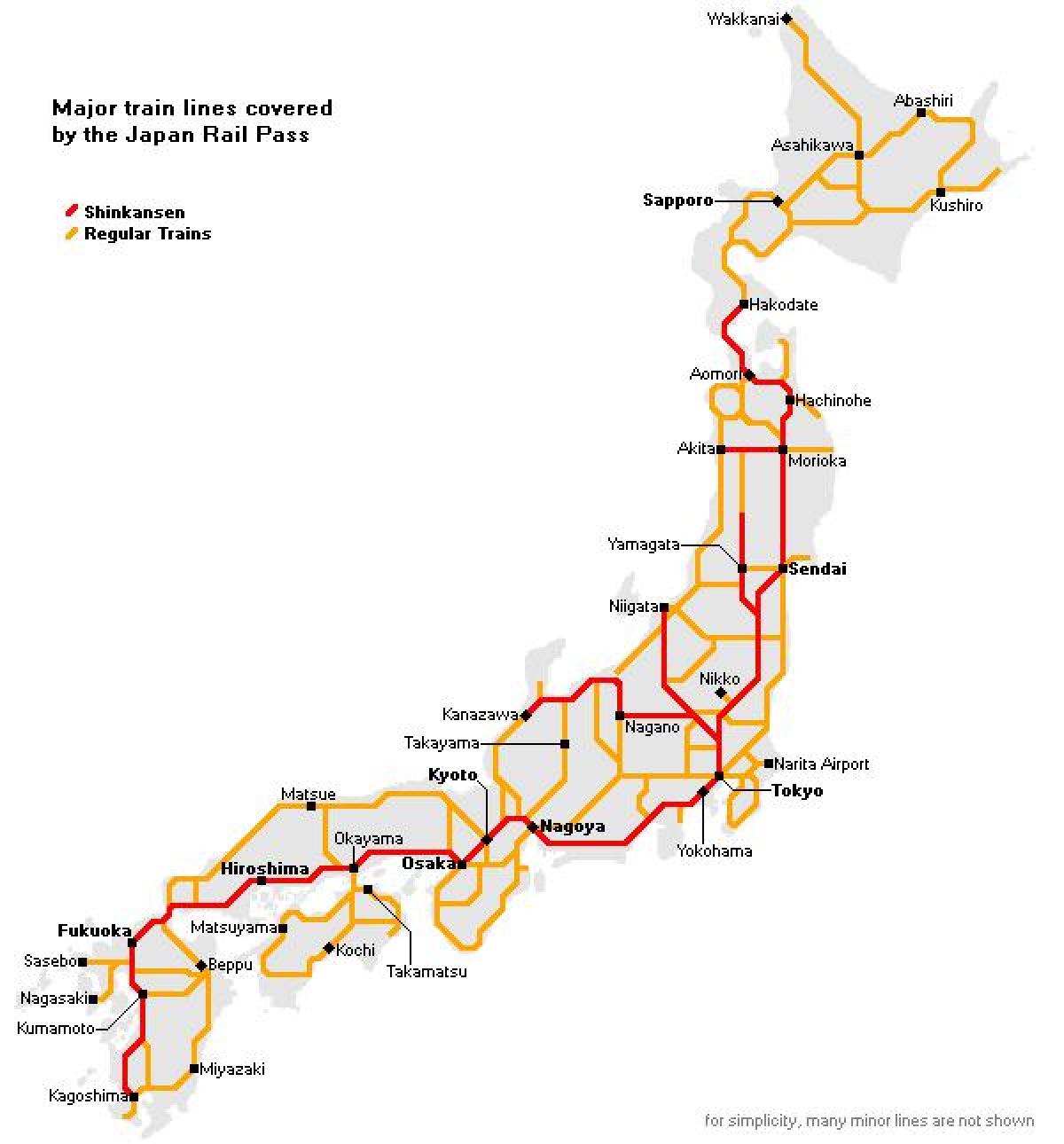željezničke karte Japanu