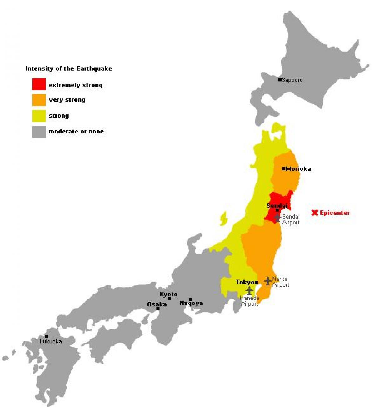 karta tsunamija u Japanu